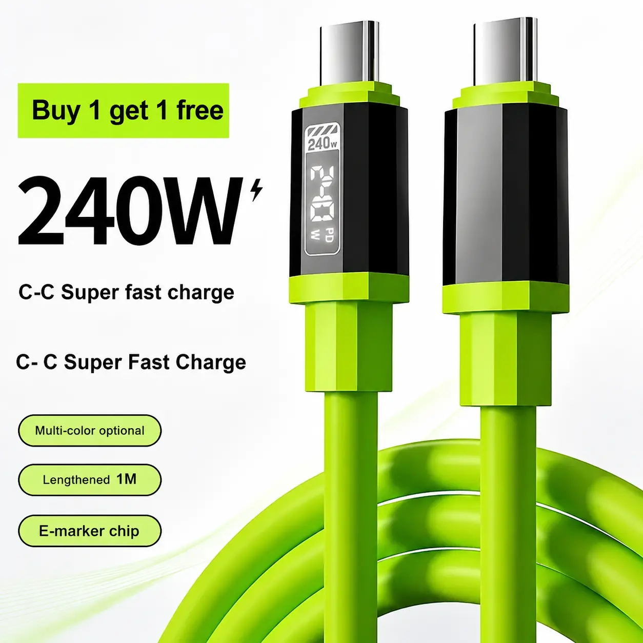 [Buy 1 Get 1 Free] 2026 New 240W Fast Charging Data Cable -Smart Quick Charge, High-Power, Compatible with Apple & Type-C Devices, Ideal for Halloween/Christmas Gifts