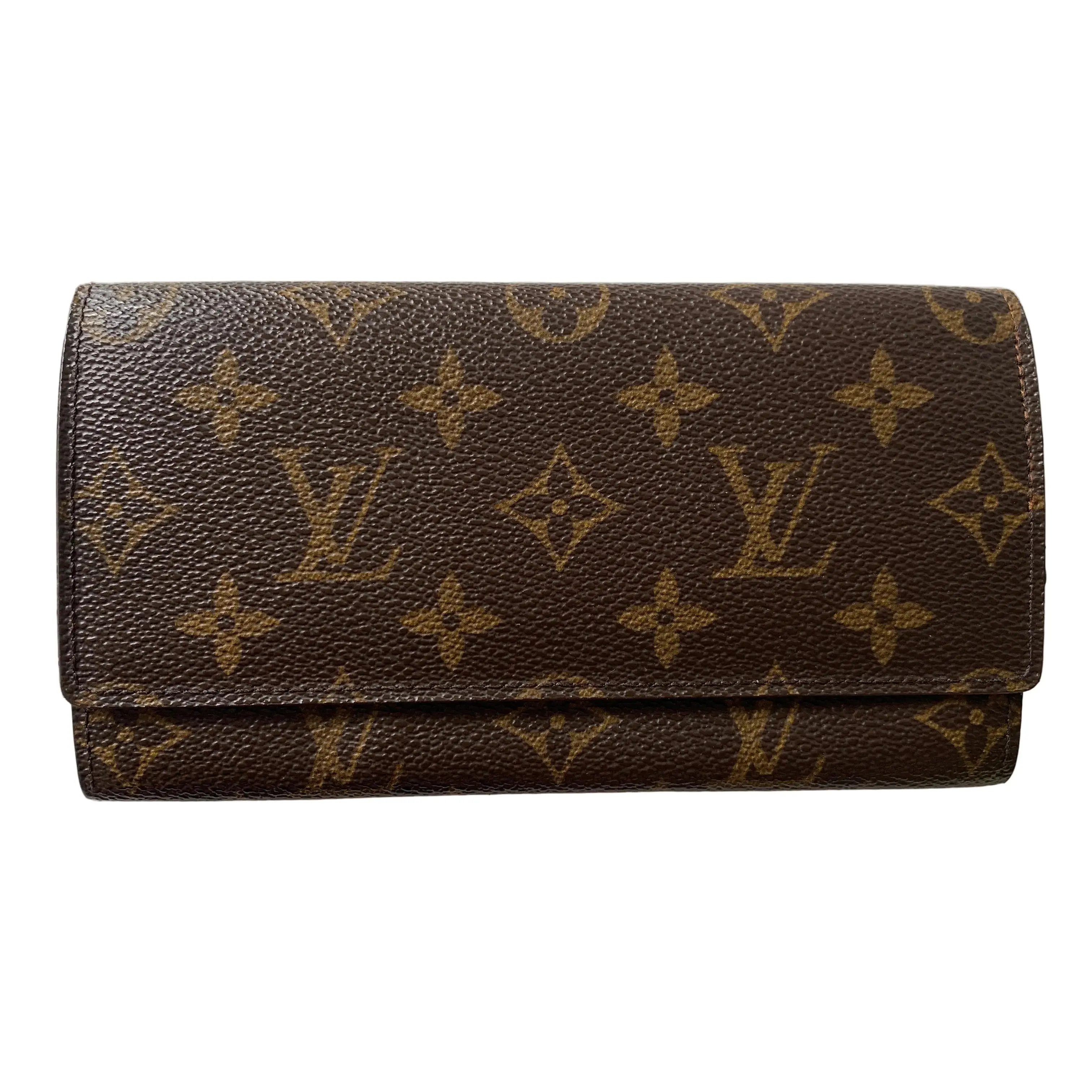 Pre-owned Louis Vuitton Brown Small leather goods FINAL SALE NO RETURN CANCELLATION monogram long wallet authentic with COA 71x38