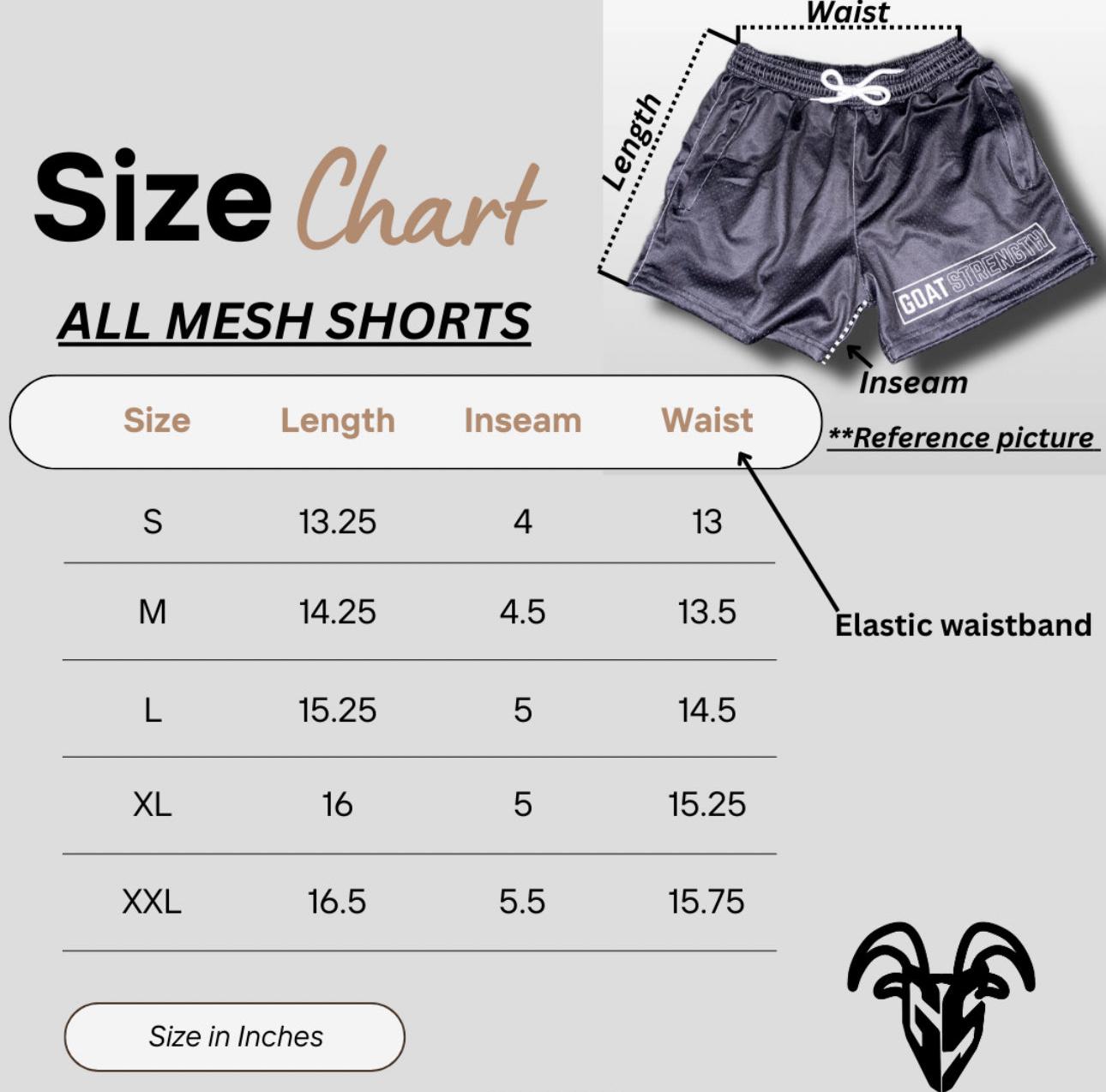 Goat Strength 5” Inseam Mesh Shorts – Split Rose Design – Unisex Athletic Workout Shorts with Zipper Pockets