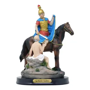 San Martin Caballero 8" Inches Tall Saint Martin of Tours Estatua Brand new Statue Religious Decor Santo para el Negocio