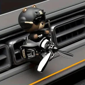 High-Quality Car Airplane Ornament with Shaking Head Creative Air Force Punk Design Durable Plastic Auto Interior Decoration Perfect Christmas Gift for Family & Friends Car Decorations Best for Christmas Car Vent Air Freshener