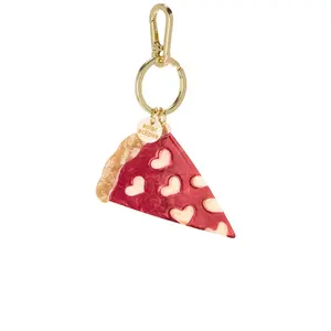 Solar Eclipse Hand-painted Bag Charm in Pizza