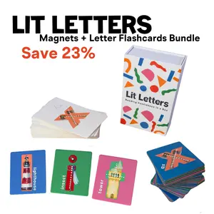 Lit Letters Magnets + Letter Flashcards Bundle - Save 23% - Preschool letter sound learning tool