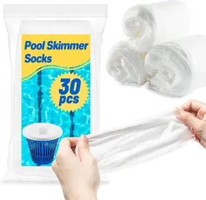 30PCS Pool Skimmer Filter Socks for Above Ground and Inground, Pool Skimmer Basket Nets, Ultra Fine Mesh Screen Socks for Pool Skimmer Basket
