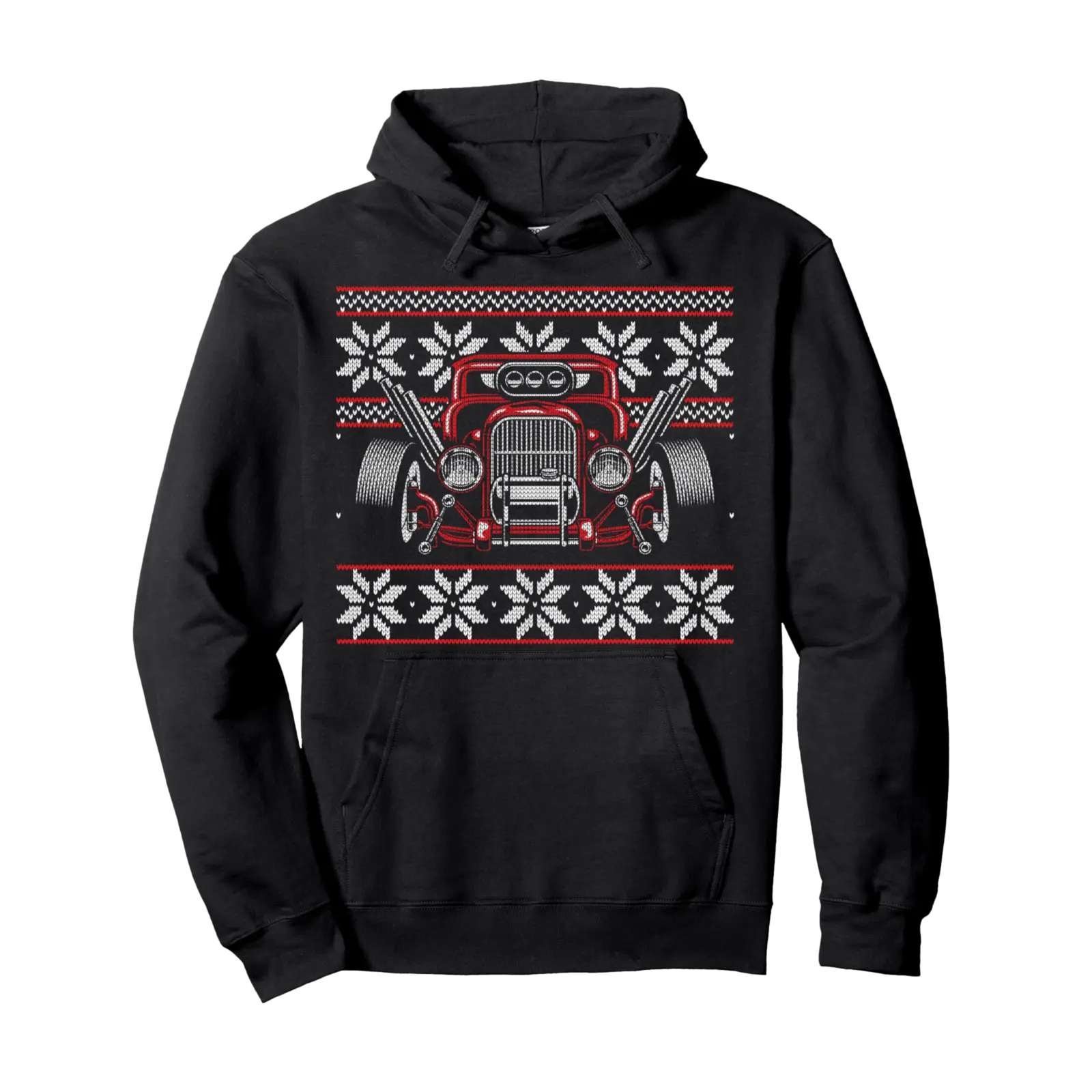 Custom Hot Rod Garage Rat Rod Ugly Christmas Sweater Style Pullover Hoodie - Nestorporas Shop Jb08mm9fyds