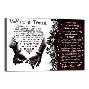 We're A Team Wall Decor Art, Waterproof Canvas Poster, Artistic Poster for Bathroom, Bedroom, Kitchen and Living Room, and A Perfect Gift for Home