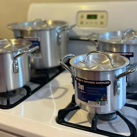 Stok Pot Set 4PCS 2qt 3.5qt 5.5qt 8qt Mini Hollitas Posoleras Cookware Set of 4 Pieces Aluminum Pots