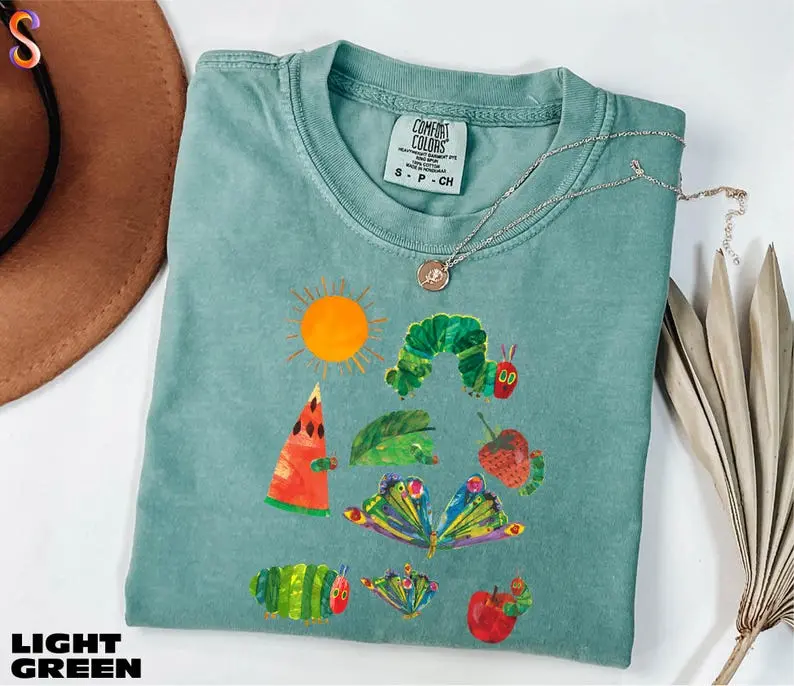 Comfort Colors Hungry Caterpillar T-Shirt, Back To School Tee, Hungry Caterpillar Teacher Shirt, Teacher Life Shirts, Kindergarten Teacher, Back to School Tshirt