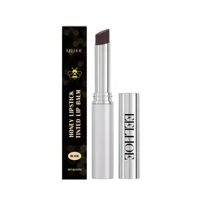 EELHOE Honey Lipstick Tinted Lip Balm (Black) Honey Nourishing Moisturizing Hydrating Vitamin E Repair Lip Line Reducing Tinted Lip Balm Moisturizer Hydrate