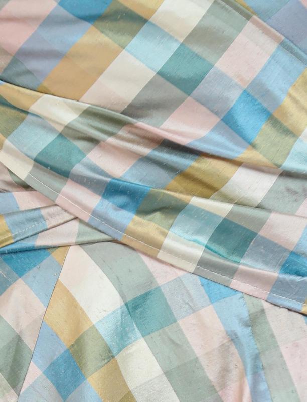 Morphew Collection Mixed Pastels Silk Taffeta Plaid Denise Dress