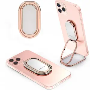 Phone Ring Holder Finger Kickstand 360°Rotation Cellphone Back Grip Foldable Cell Phone Stand for Desk Compatible with iPhone iPad Smartphones Tablets