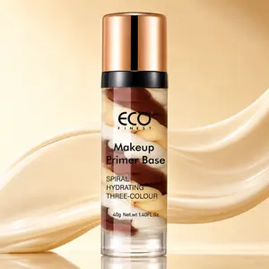 ECO Finest Triple Color Protection Primer Cream - SPF 50 Cosmetic, 3-In-1 Color Corrector & Moisturizer, Smooth Dewy Radiant Foundation Base, Oil Control, Waterproof, Sweatproof, UV Protection, Daily Use