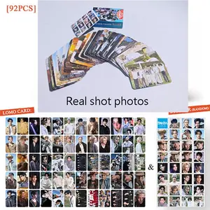 60 Cards + 32 Stickers E-N Flashcards Group Album Thes-Inva-Nish Collection Stickers Dual-Sided Photo Cards Perfect Gift Stationery Supplies