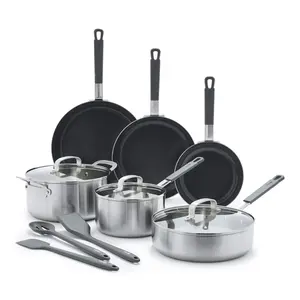 Bobby Flay by GreenPan Nonstick SS 12pc Cookware Set