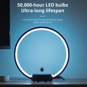 Magnetic Levitation Floating Switch LED Light Wireless Touch Control RGB Color Changing Circle Lamp Cableless Night Light Home Decor