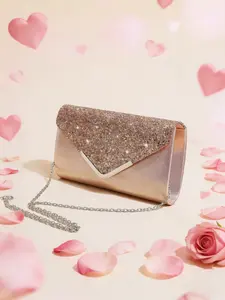 【Valentine's Day】Fashionable & Romantic Pink Glittering Elegant Envelope Clutch Bling