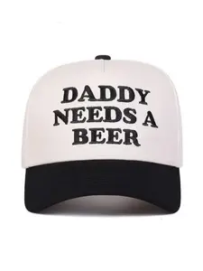 Daddy Needs A Beer Embroidered Baseball Cap, Casual Outdoor Sports Snapback Hats for Men Women, Fashion Accessories for Daily Wear