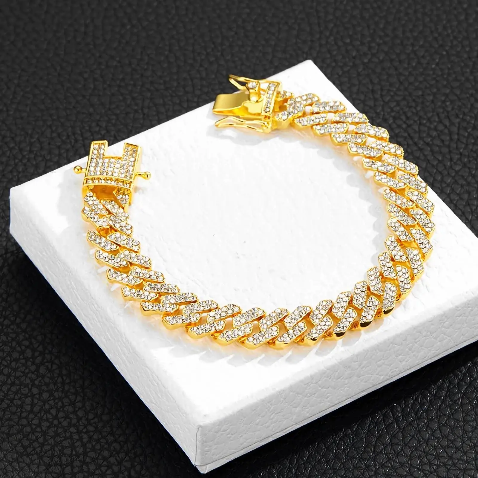 Fashion bracelet for men and women 12mm, hip hop necklace 20cm long for daily wear, perfect gift Adjustable Bangle Jewelry