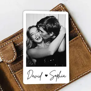 Custom Photo Wallet Card – Thoughtful Valentine’s & Anniversary Gift for Him, Personalized Couple Wallet Insert