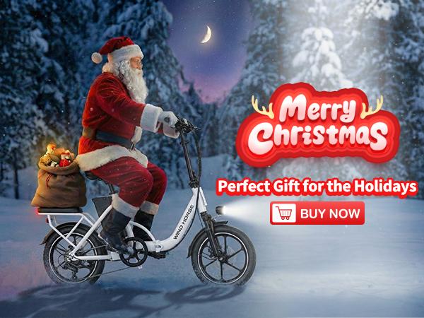 Windhorse W2B Lightweight Foldable Electric City Commuter Bike – 16" Suspension Ebike with Rear Seat, 20 MPH Top Speed, 35 Miles Range