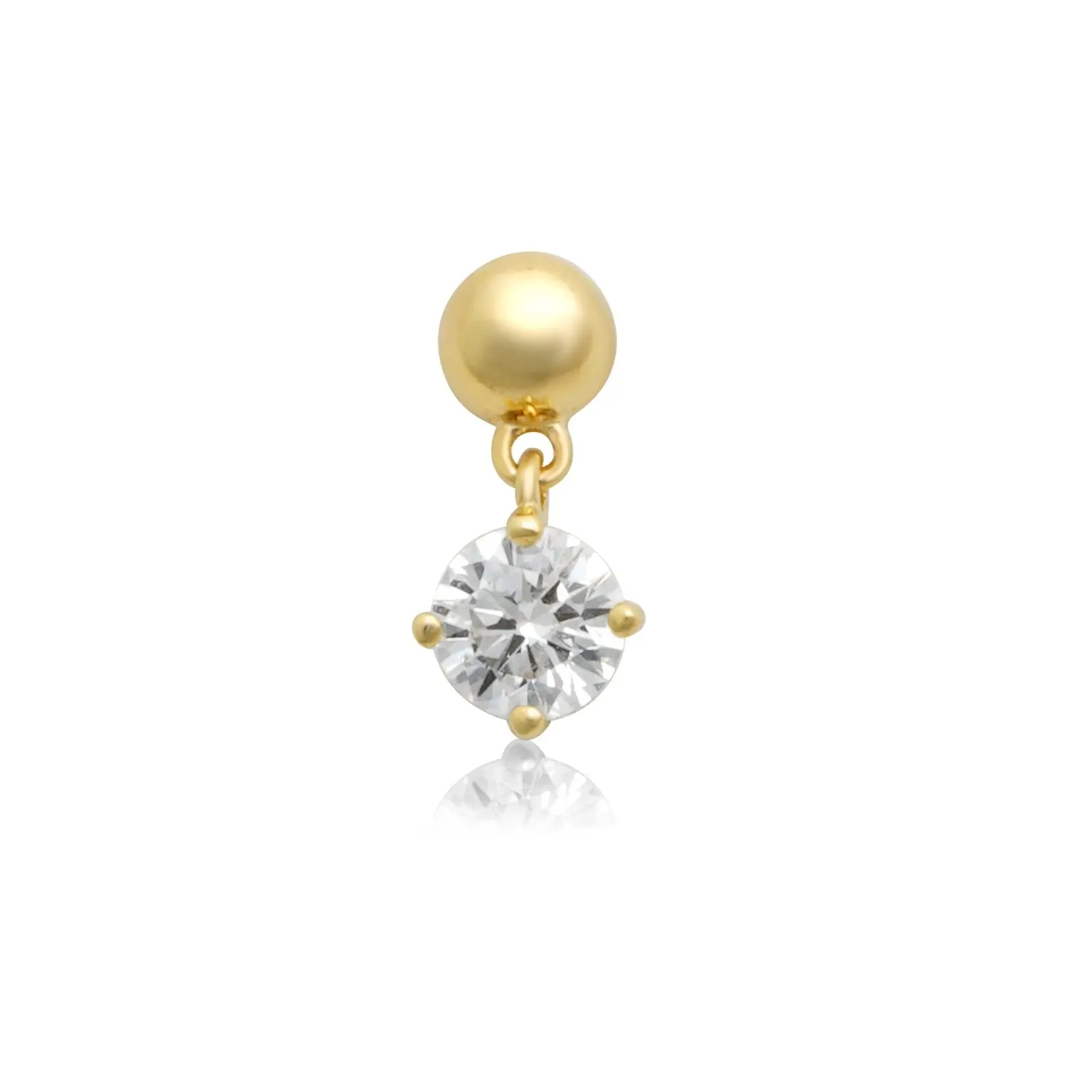 Solitaire Diamond Drop Stud Earrings in 14k Gold