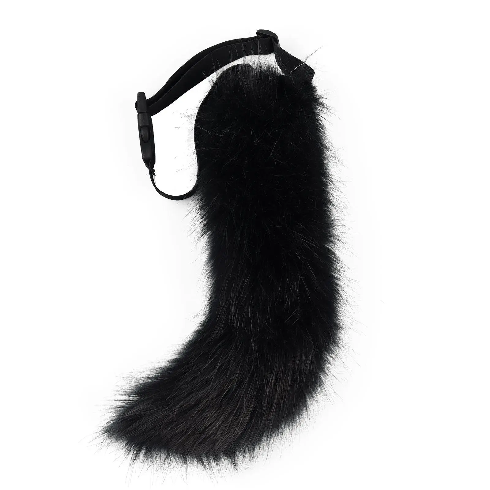 Soft Furry World Unisex Adjustable Faux Fur Fox Tail Belt - Wire Support, 15.75in/40cm Animal-Inspired Shape, Plain Solid Colors, Adult Halloween Costume Accessory, West Village Claw Clip Complement