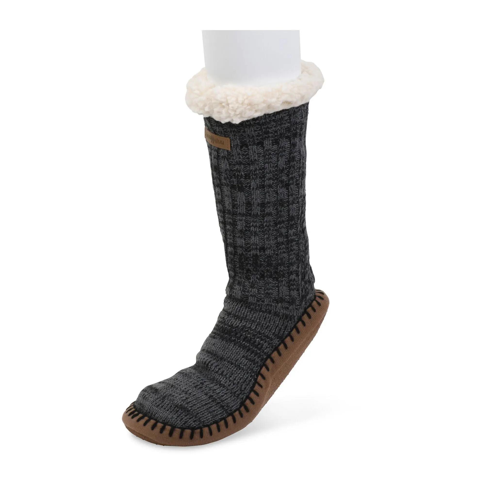 Gaahuu Men's Marbled Rib Knit Slipper Sock