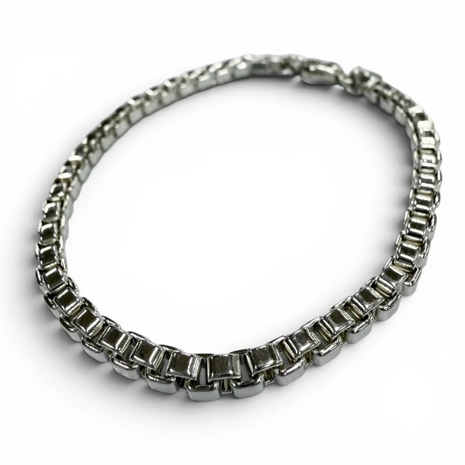 Pre-owned Tiffany & Co. Sterling Silver 925 (Ag925) Small Leather Goods Silver Venetian Chain Bracelet