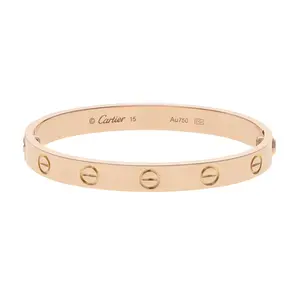 Pre-owned Cartier Love Bangle Bracelet Size 15