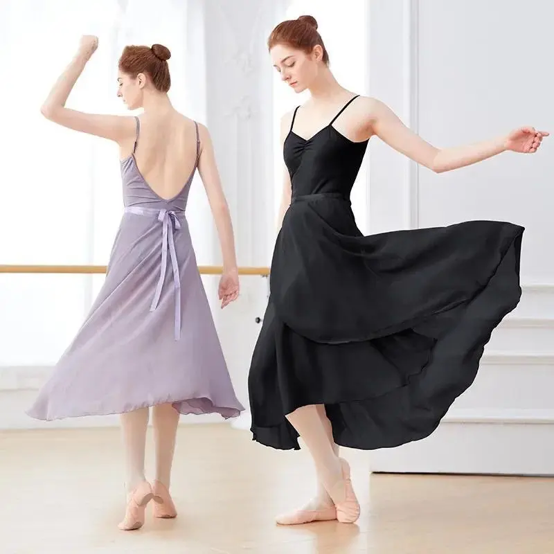 Adult Ballet Skirt Wrap Dance Skirt Chiffon Tutu Style Skirt for Ballet Class, Women Practice Skirt