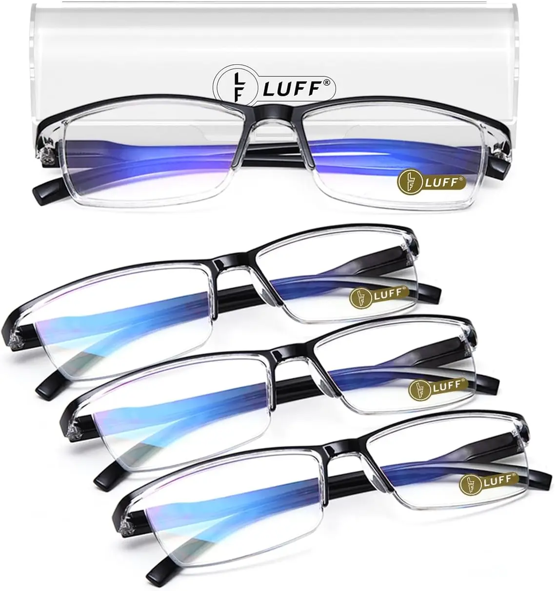 LUFF 4Pcs Anti-Blue-ray Reading Glasses Portable Ultra-Light Readers LUFF 4Pcs Anti-Blue-ray Reading Glasses Portable Ultra-Light Readers