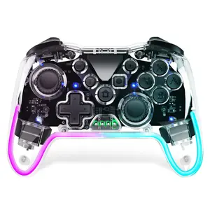 NS015 Wireless Gaming Controller, 6 Axis Dual Vibration BT Game Controller, Creative RGB Breathing Light Game Controller for Nintendo/Android/PC