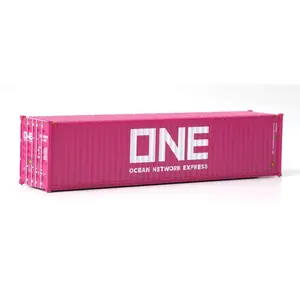 Walthers Scenemaster 949-8275 HO 40' Hi-Cube Corrugated-Side Container - Assembled -- Ocean Network Express - ONE (magenta, white)