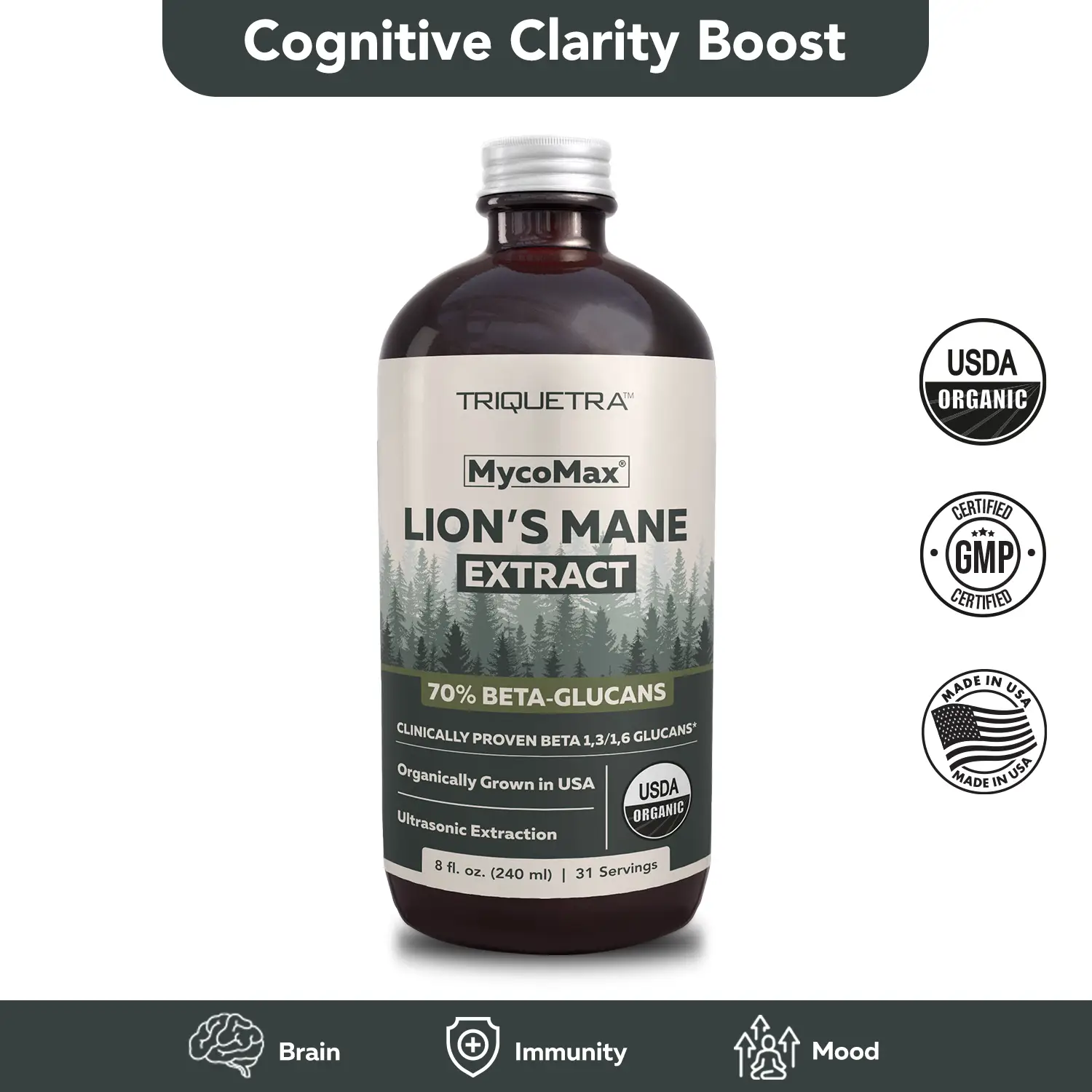 MycoMax Lion's Mane Extract - 70% Beta Glucans Healthcare Supplement Fitness