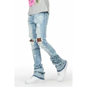 Zahir Blue Super Stacked Flare Jean Zahir Blue Super Stacked Flare Jean