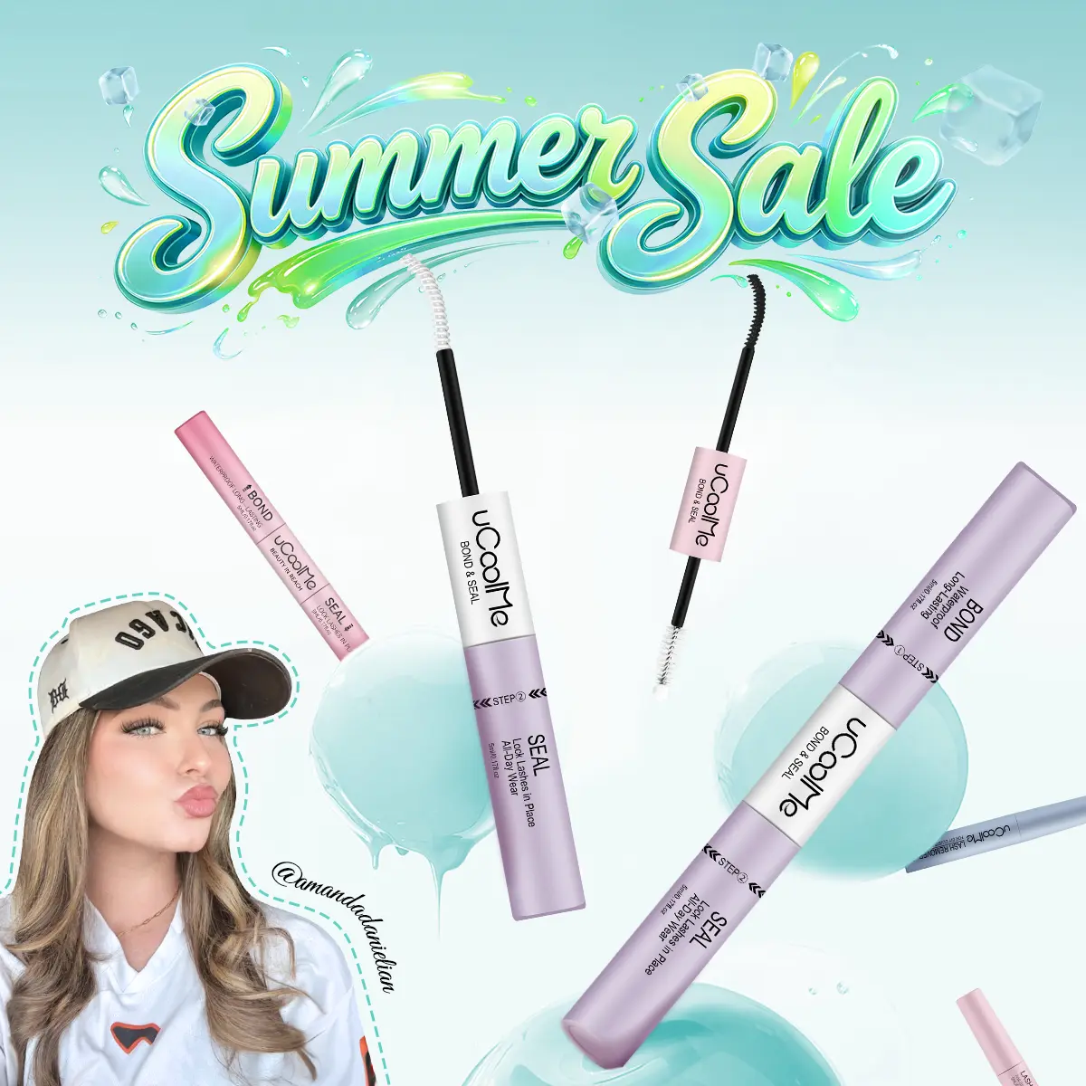 uCoolMe [Creator Exclusive] 2-in-1 Bond & Seal Waterproof Lash Glue, Long-Lasting Strong Adhesive for False Eyelashes, Eyelash Extensions & Makeup Application, Eyelashes Extensions