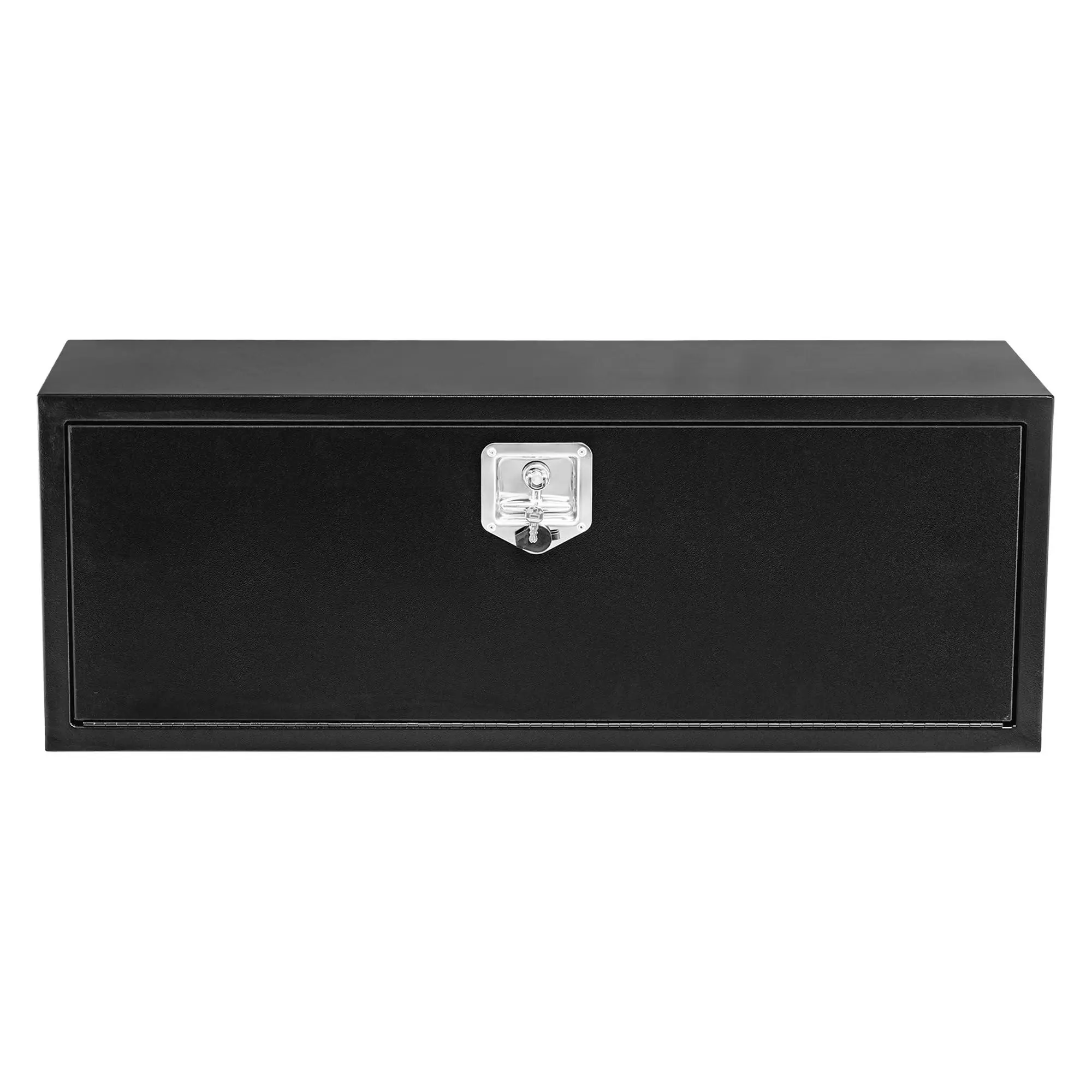 Black Steel Underbody Truck Box, Pickup Storage Box, Heavy Duty Diamond Plate Tool Box with Lock and Keys, Waterproof Trailer Storage Box (36"x 18"x 18"- B)