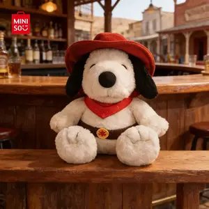 MINISO Western Cowboy Series Sitting Posture Plush Doll, Cute Cartoon IP Peripheral Stuffed Toy, Perfect Gift for Kids Girls Fans, Kawaii Desktop Ornament for Home Office Decor,Birthday Gift Holiday Gift(1pc)