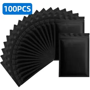 100-Pack Reusable Sealed Zipper Bags, Jewelry Sample Blind Bags, Small Business Packaging, Smell-Proof, 3x4 Inch, Clear Window