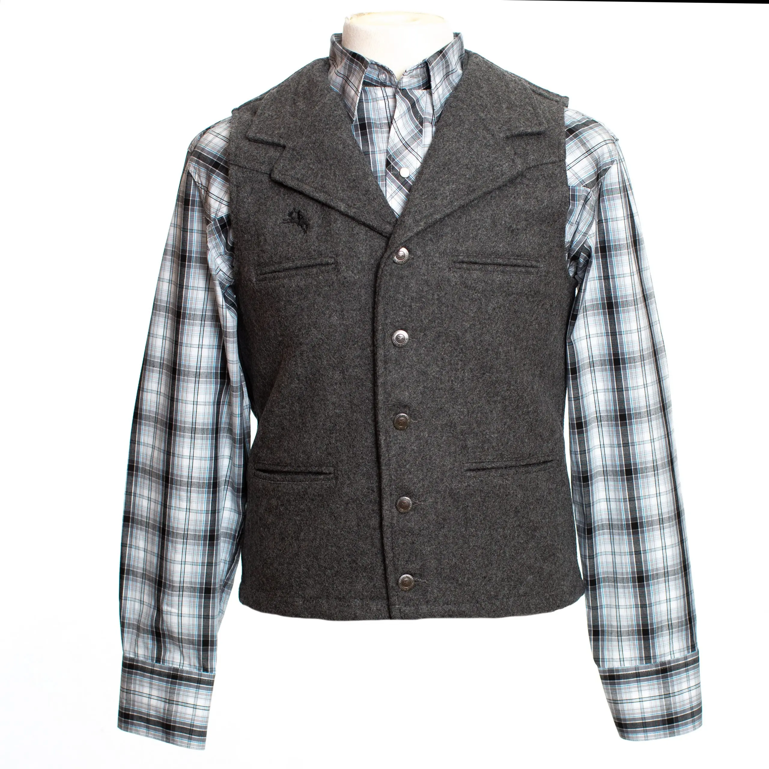 Men's Australian Classic Satin Buckaroo Vest, Menswear Tops, Stylish Waistcoat & Gilet