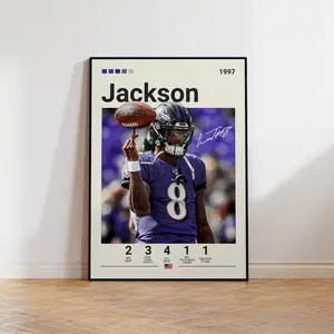 [Sale Up To 50%] Lamar Jackson Poster,sports Poster, Fans, Football Poster,wall Art,sports Bedroom Posters (no Frame)