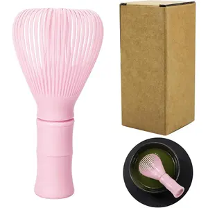 Resin Matcha Whisk Traditional Japanese Chasen Matcha Tea Whisk Gifts for Tea Lovers Reusable Plastic Matcha Whisk for Authentic Tea Preparation (Pink)