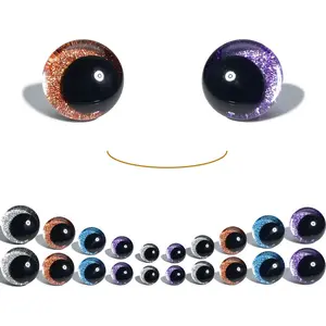 16-30mm Sparkling Off-Centered Glitter Safety Eyes,  Moon Glitter Eyes with Washers, Doll Making Stuffed Craft Crochet Safety Eyes for Crocheting Amigurumi