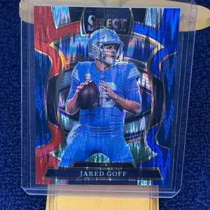 2025 Panini Select - Concourse Jared Goff #69 Red & Blue Prizm Shock Lions