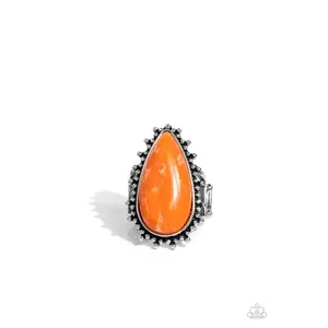 Down-to-Earth Essence Orange Stone Ring - Paparazzi Accessories