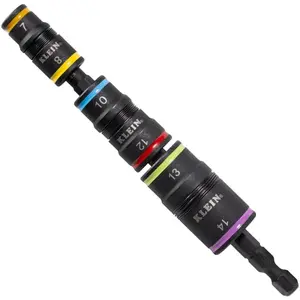 32933M 6-in-1 Metric Impact Socket Set, 3 Flip Sockets with 7, 8, 10, 12, 13 and 14 mm Nut Driver Sizes, Impact Rated 5-Inch Shaft