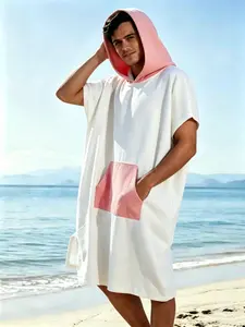 Adult Hooded Surf Poncho, Quick Dry Wetsuit Changing Towel Robe Wrap for Beach, Surfing, Swimming, Outdoor Sports