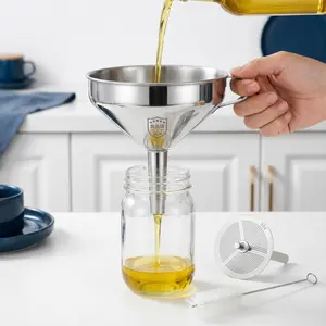 304 Stainless Steel Kitchen Funnel Food Grade Metal Funnel for Easy Bottle Filling Oils Spices Liquids Mess Free Durable Easy Clean Kitchen Gadget Must Have tiktokshopspringglowup