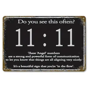 Spiritual 11:11 Angel Number 8*12 Inch Metal Poster  "In The Flow" Manifestation Decor Gift