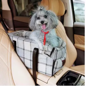 Pet Car Seat / Car Booster Dog Car Seat for Small Dogs Center Console Seat on Car Armrest Detachable and Washable Pet Booster Dogs and Cats Car Seat Fits Car Home TravelSeat for Small Pets
